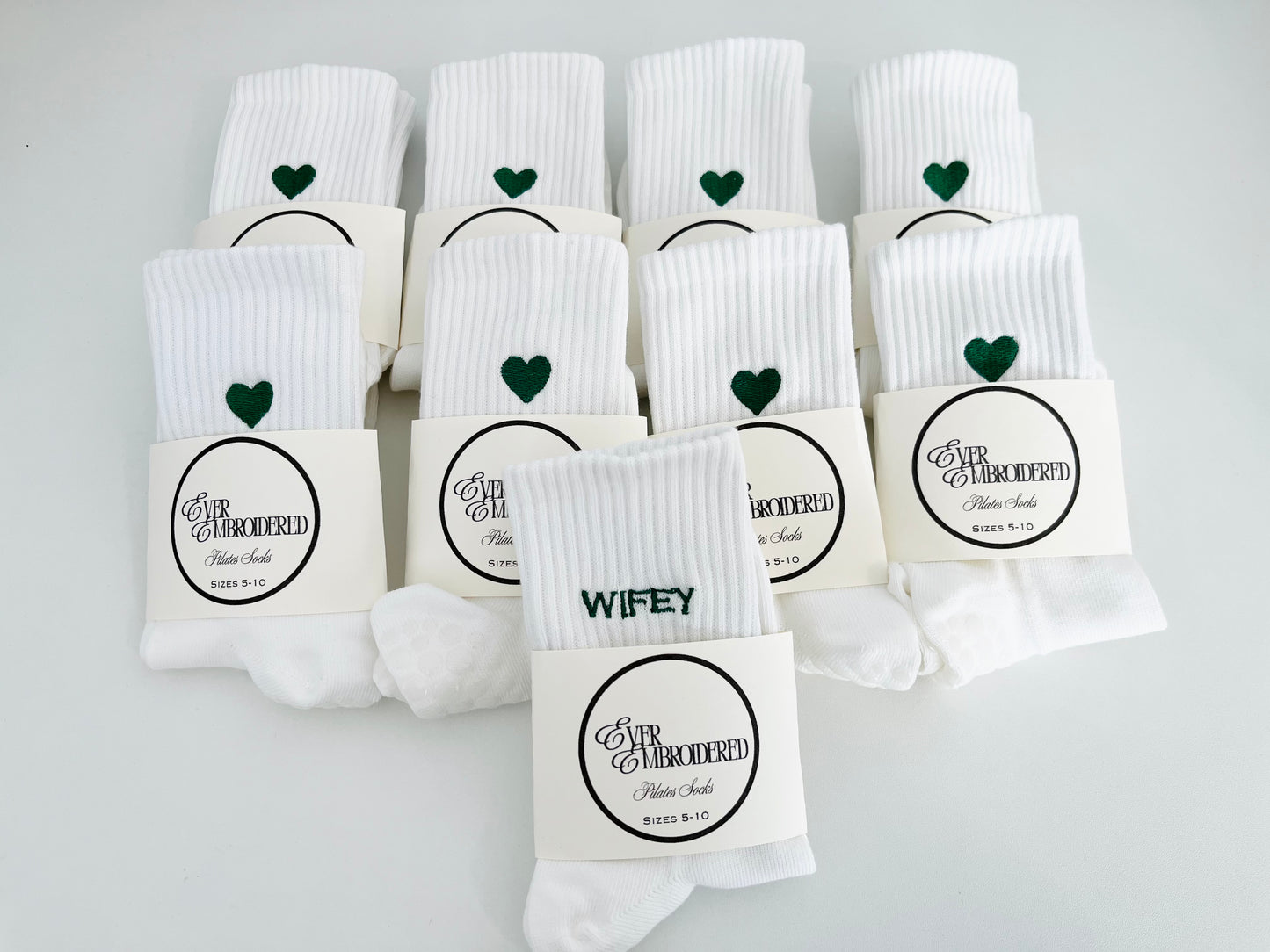 Embroidered Icon Pilates Grippy Socks