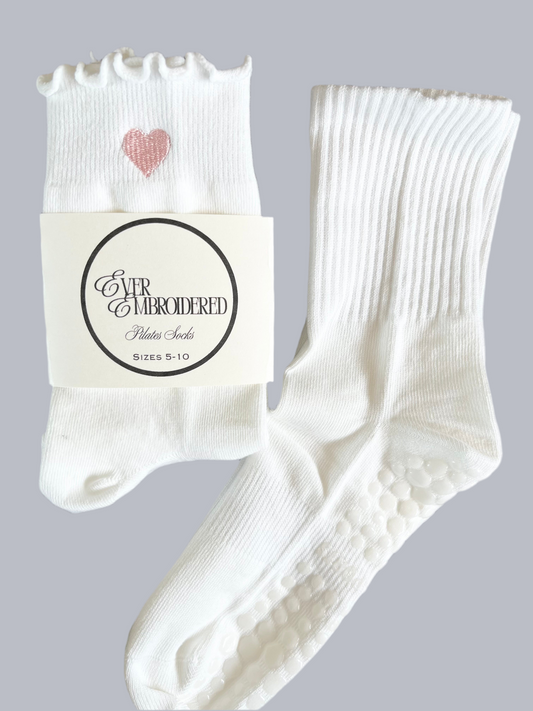 Embroidered Icon Pilates Grippy Socks