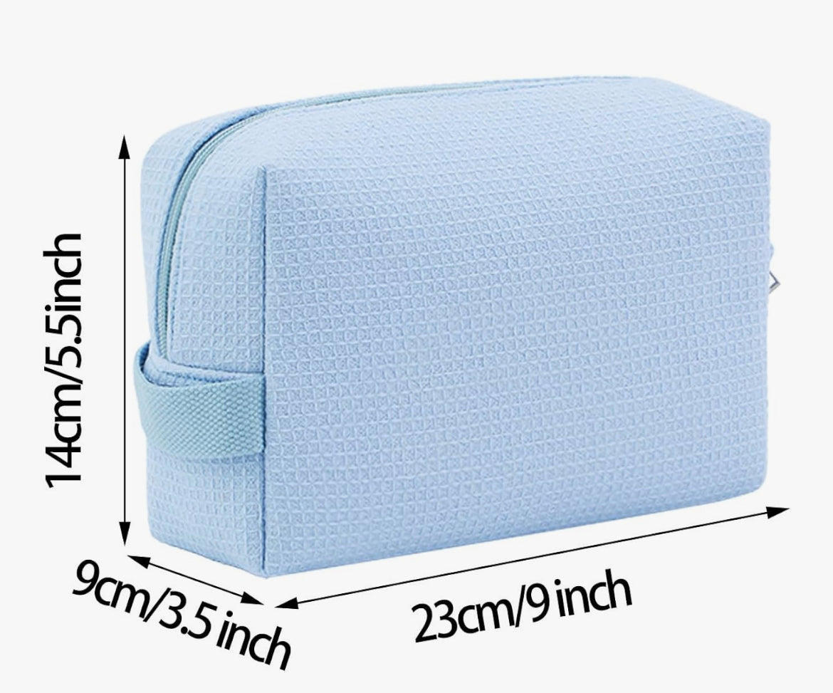 Personalized Waffle Knit Cosmetic Bag
