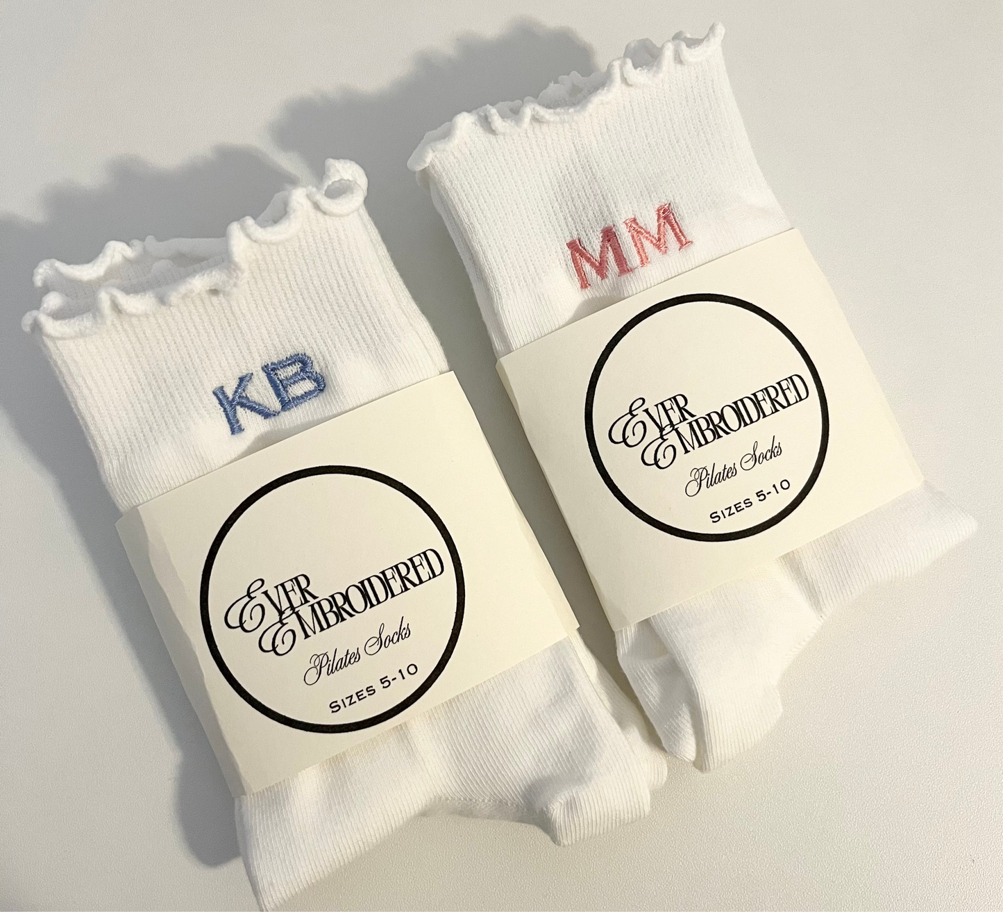 Custom Embroidered Pilates Grippy Socks