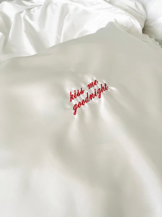 Custom Embroidered Satin Pillowcase