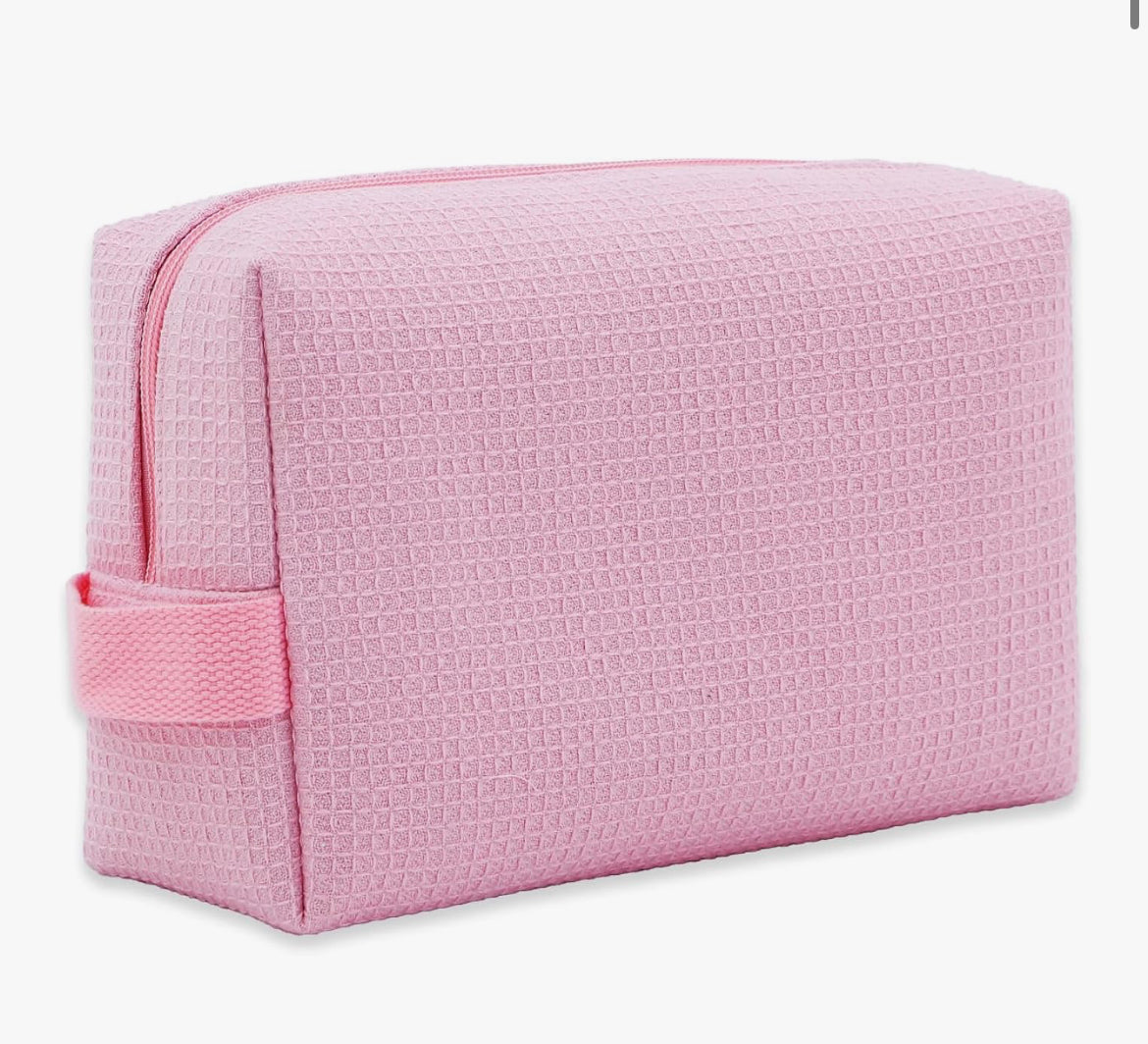 Personalized Waffle Knit Cosmetic Bag