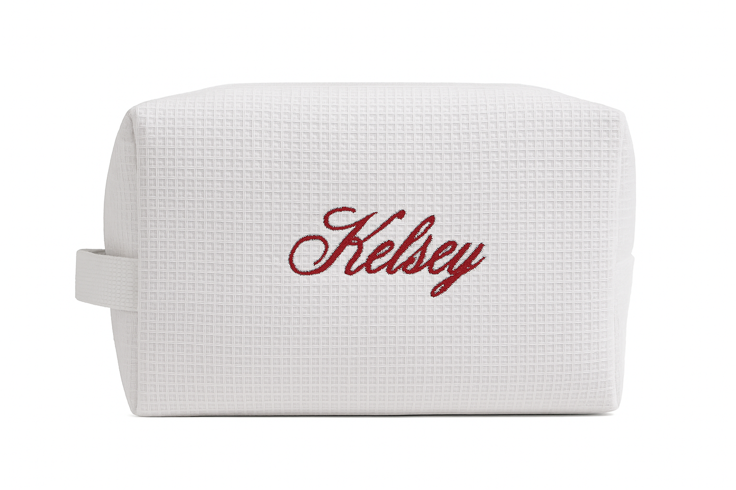 Personalized Waffle Knit Cosmetic Bag
