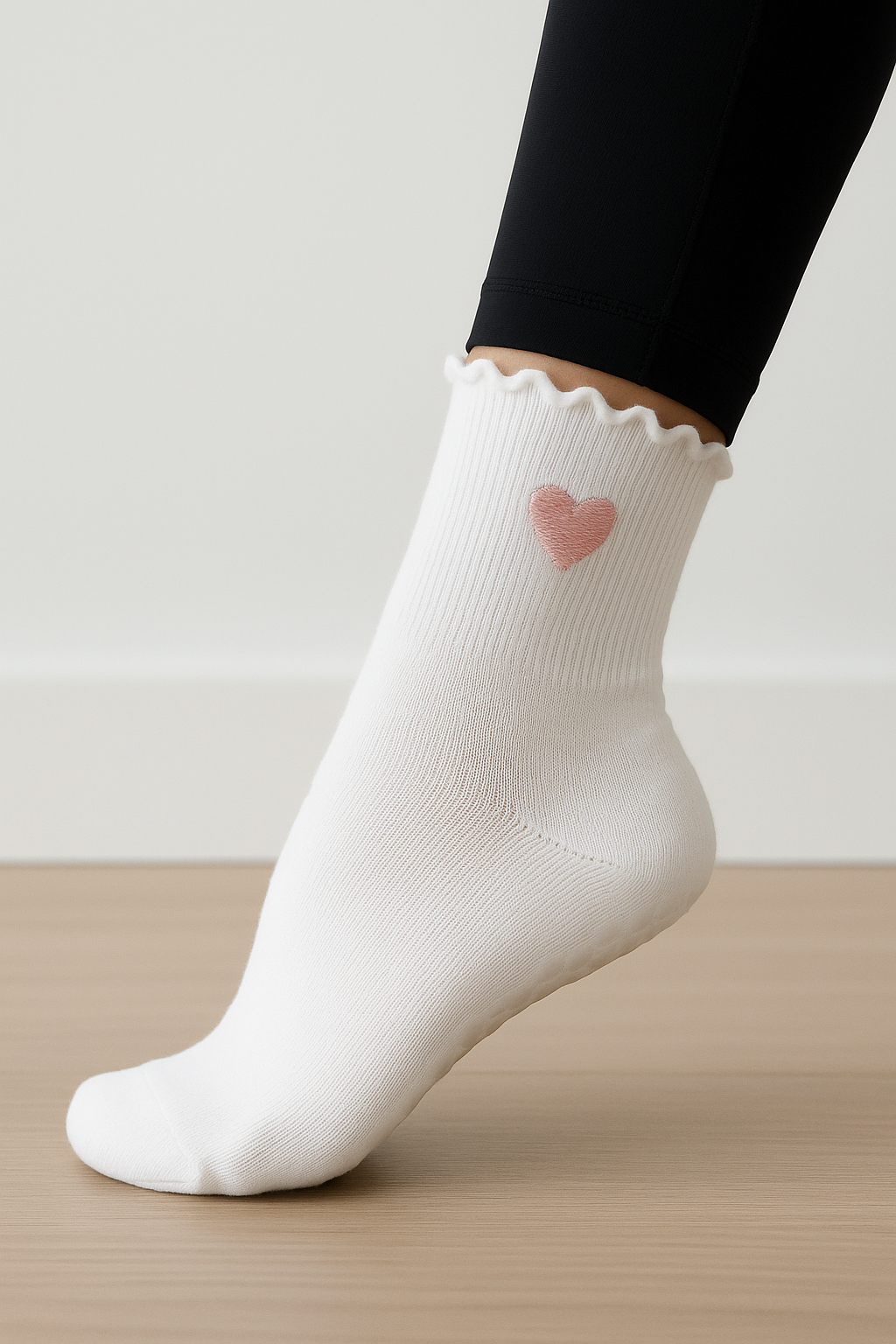 Embroidered Icon Pilates Grippy Socks