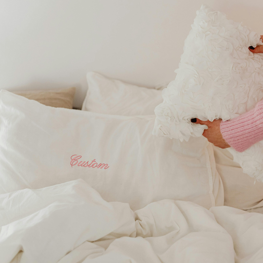 'Anything But Basic' Custom Embroidered Microfiber Pillowcase